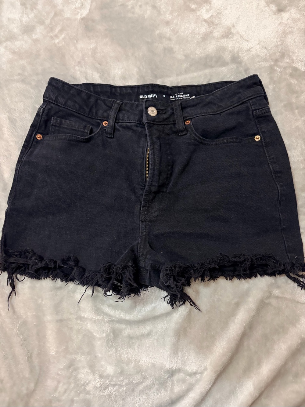Old Navy Black Frayed Hem Denim Shorts